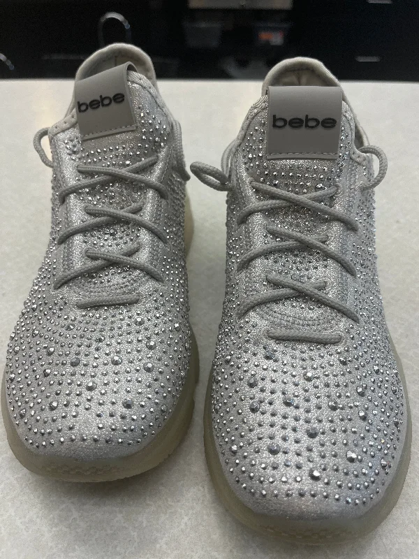 Shoes Sneakers By Bebe Sport In Silver, Size: 8 Single - Buckle Monk Look  