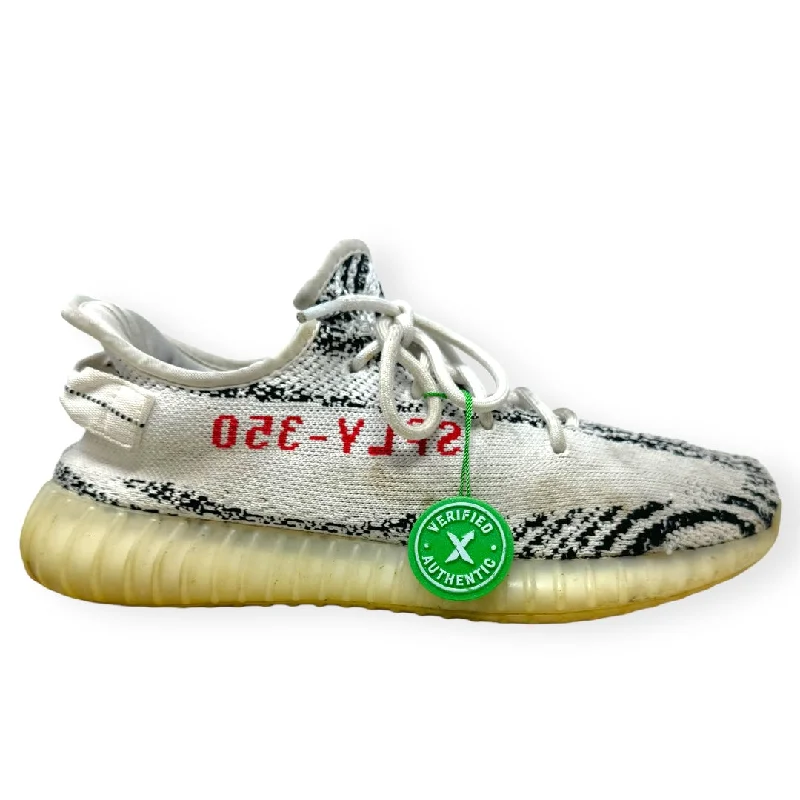 Yeezy Boost 350 V2 Zebra Sneakers In White, Size: 11.5 Men’s (12.5 Women’s) Two - Tone Shoe Design  