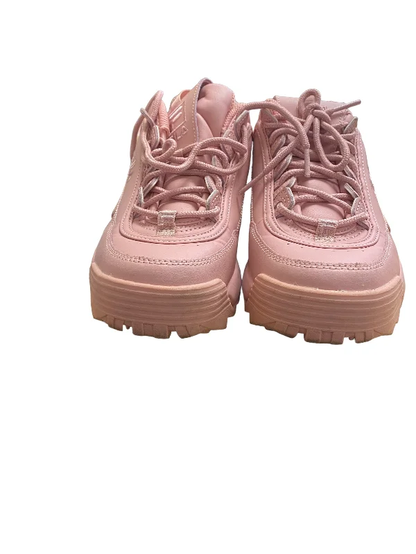 Shoes Sneakers By Fila In Pink, Size: 6.5 Ankle - High Military Boot Style  