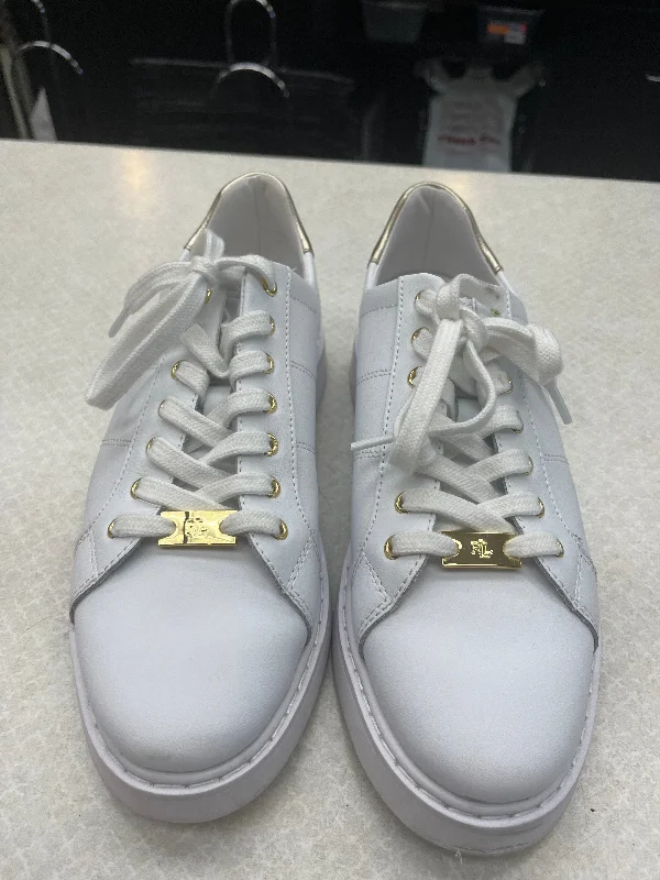 Shoes Sneakers By Lauren By Ralph Lauren In White, Size: 10 Retro Plimsoll Style  