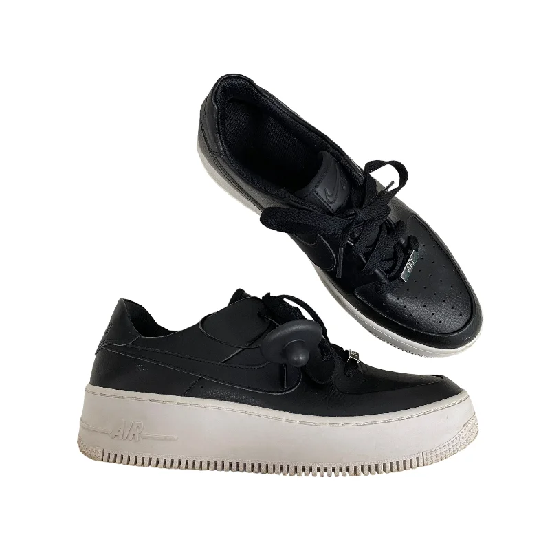 Shoes Sneakers By Nike In Black & White, Size: 10.5 Distressed Leather Shoe Style  