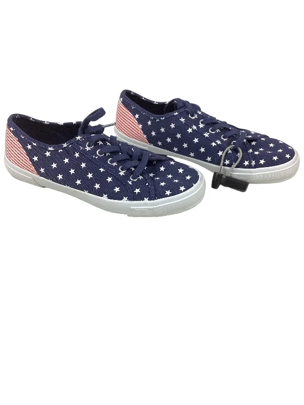 Shoes Sneakers By Old Navy In Blue, Size: 8 Checkered Shoe Pattern Look  