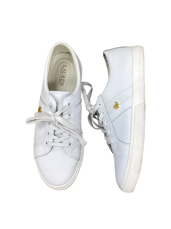 Shoes Sneakers By Ralph Lauren In Gold & White, Size: 9 Patchwork Shoe Aesthetic  