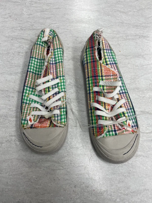 Shoes Sneakers By Rocket Dogs In Plaid Pattern, Size: 8.5 Zip - Up Boot Style  