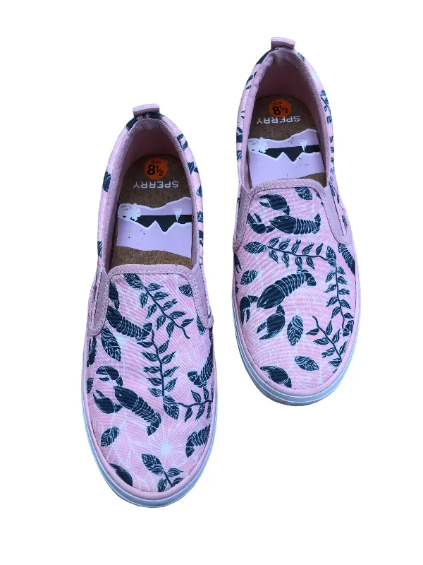 Shoes Sneakers By Sperry In Grey & Pink, Size: 8.5 Camouflage Print Boot Style  