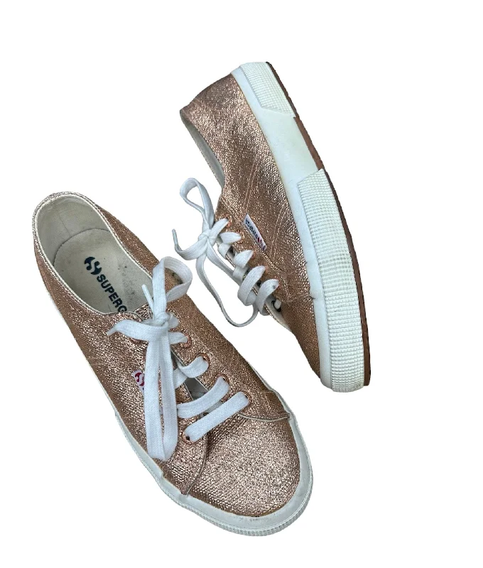 Shoes Sneakers By Superga In Rose Gold, Size: 7.5 Rubber - Sole Plimsoll Look  