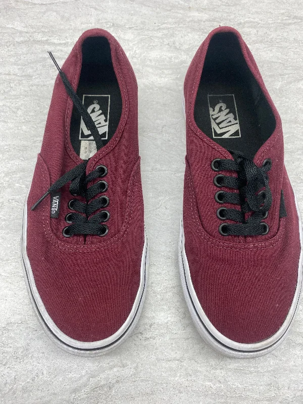 Shoes Sneakers By Vans In Red, Size: 8.5 Distressed Leather Shoe Style  