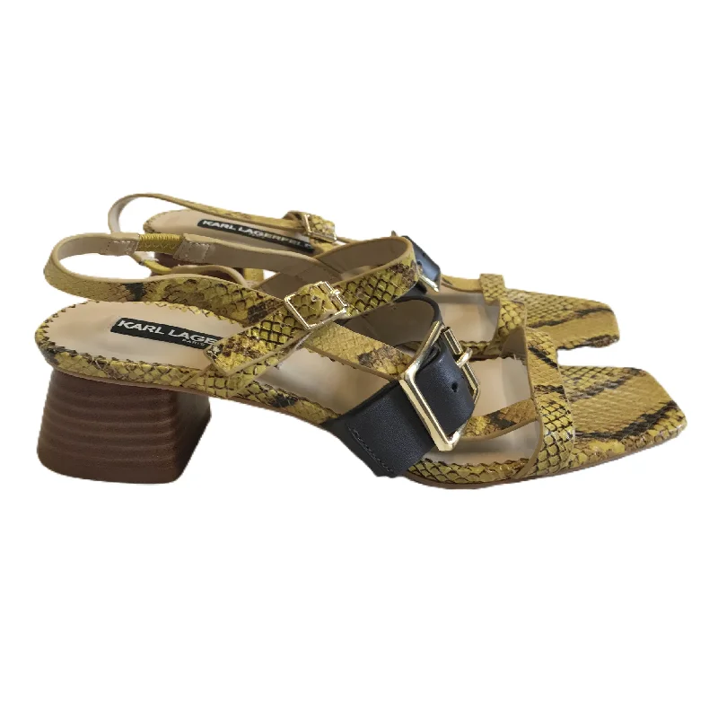Snakeskin Print Sandals Designer By Karl Lagerfeld, Size: 8.5 Loose - Fit Slipper Style Snakeskin Print Sandals Designer By Karl Lagerfeld, Size: 8.5 Loose - Fit Slipper Style