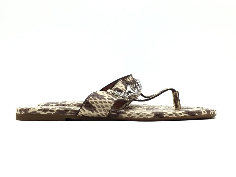 Snakeskin Print Sandals Designer Coach, Size 7.5 Zip - Up Boot Style  