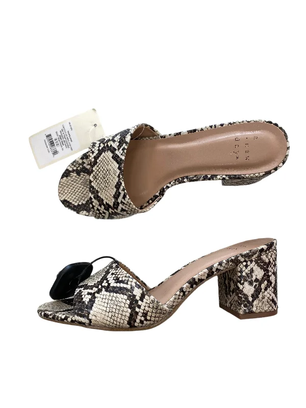 Snakeskin Print Sandals Heels Block A New Day, Size 6.5 Chunky Platform Sneaker Style  