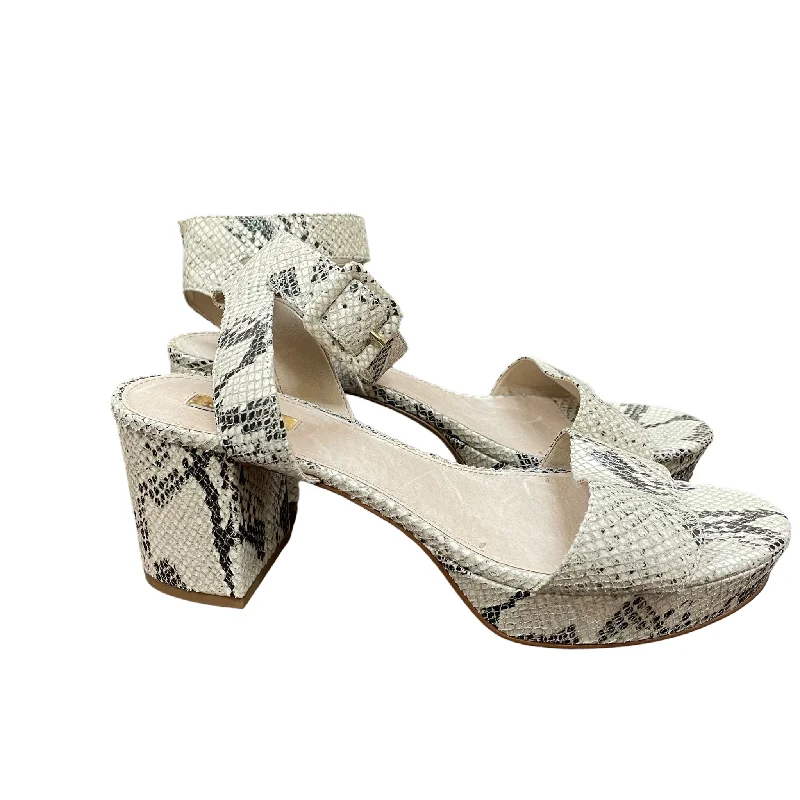 Snakeskin Print Sandals Heels Block By Louise Et Cie, Size: 11 Skateboarding Sneaker Style Snakeskin Print Sandals Heels Block By Louise Et Cie, Size: 11 Skateboarding Sneaker Style