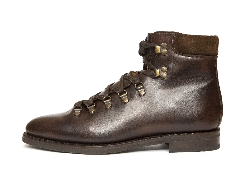 Snoqualmie - MTO - Dark Brown Museum Calf / Dark Brown Suede - TMG Last - Country Rubber Sole Monochromatic Shoe Look Snoqualmie - MTO - Dark Brown Museum Calf / Dark Brown Suede - TMG Last - Country Rubber Sole Monochromatic Shoe Look