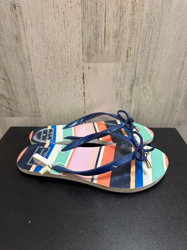Striped Pattern Sandals Flip Flops Kate Spade, Size 7 Vintage Oxford Appeal 