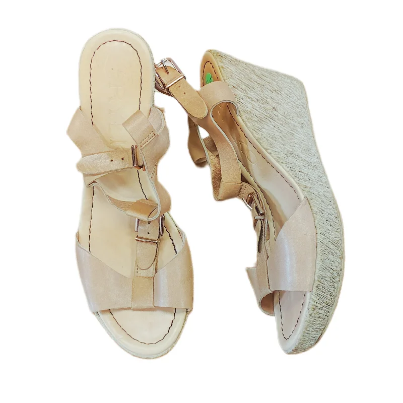 Tan Sandals Heels Block By Rylko, Size: 9.5 Hip - Hop Sneaker Style  