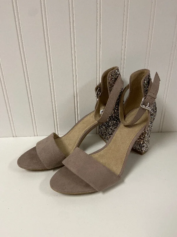 Taupe Sandals Heels Block Old Navy, Size 7 Blue Coast Loafer Aesthetic 