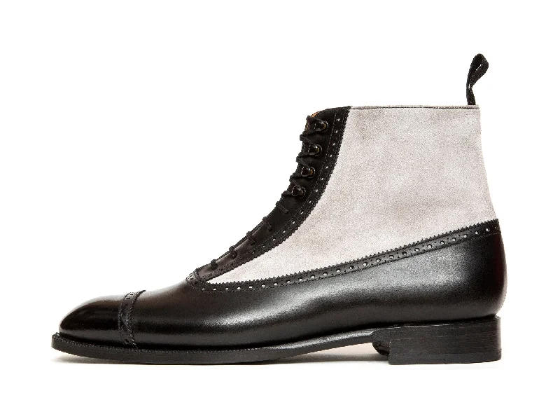Tyler - MTO - Black Calf / Pearl Grey Suede - NGT Last - Single Leather Sole Hip - Hop Sneaker Style Tyler - MTO - Black Calf / Pearl Grey Suede - NGT Last - Single Leather Sole Hip - Hop Sneaker Style