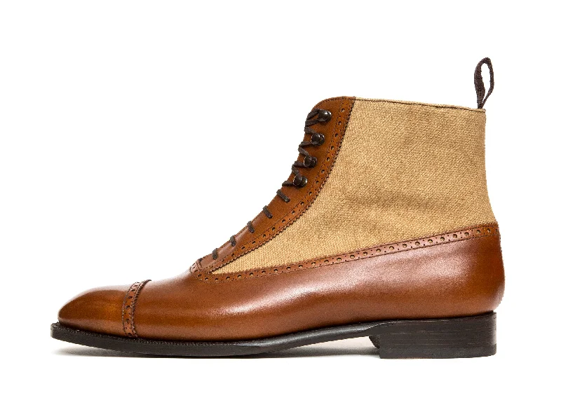 Tyler - MTO - Maple Calf / Hemp Canvas - NGT Last - Single Leather Sole Combat - Inspired Military Boot Look Tyler - MTO - Maple Calf / Hemp Canvas - NGT Last - Single Leather Sole Combat - Inspired Military Boot Look