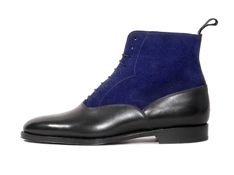 Wedgwood - MTO - Black Calf / Vivid Blue Suede - TMG Last - Single Leather Sole Tassel Driving Shoe Look Wedgwood - MTO - Black Calf / Vivid Blue Suede - TMG Last - Single Leather Sole Tassel Driving Shoe Look
