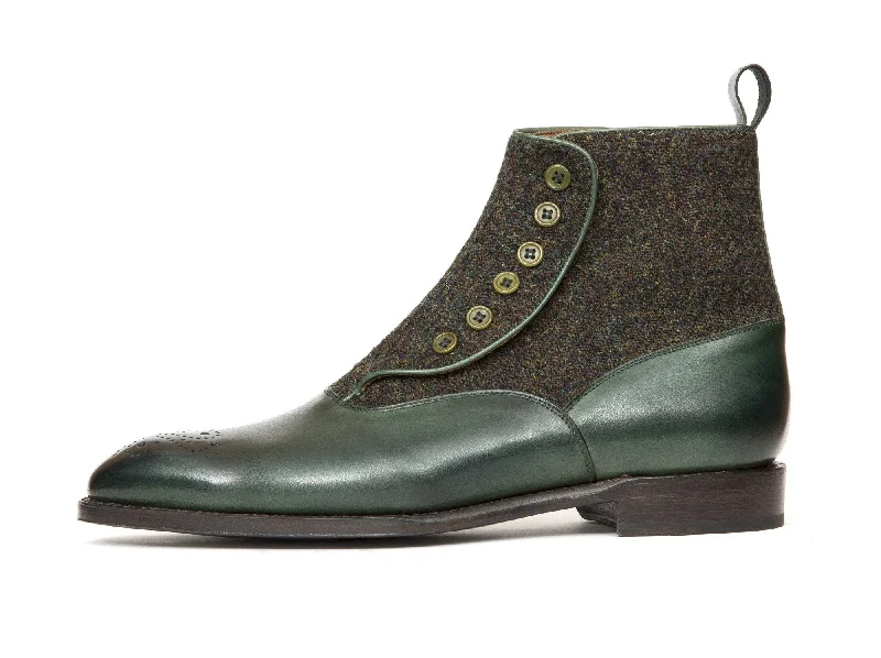 Westlake - MTO - Forest Green Calf / Moss Green Medley Tweed - NGT Last - Single Leather Sole Mod Oxford Design Westlake - MTO - Forest Green Calf / Moss Green Medley Tweed - NGT Last - Single Leather Sole Mod Oxford Design