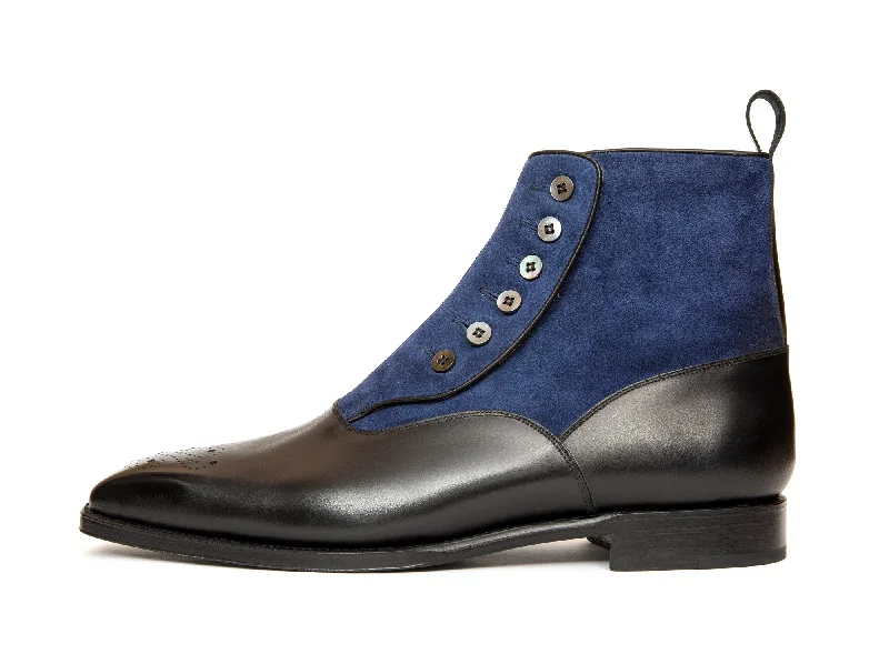 Westlake - MTO - Black Calf / Marine Suede - MGF Last - Single Leather Sole Desert Boot Utility Style Westlake - MTO - Black Calf / Marine Suede - MGF Last - Single Leather Sole Desert Boot Utility Style