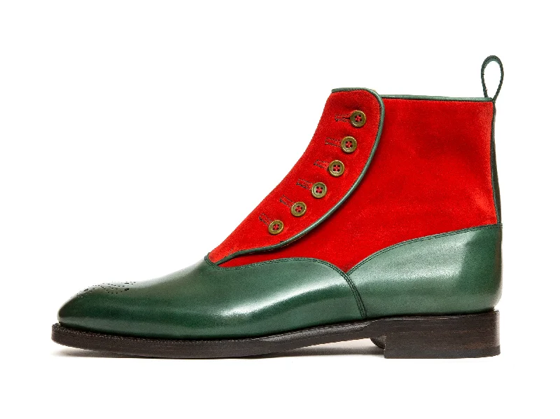 Westlake - MTO - Forest Calf / Red Suede - NGT Last - Single Leather Sole Neon - Accent Sneaker Look  
