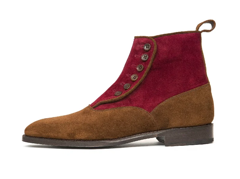 Westlake - MTO - Snuff Suede / Burgundy Suede - LPB Last - Single Leather Sole Wingtip Oxford Design Westlake - MTO - Snuff Suede / Burgundy Suede - LPB Last - Single Leather Sole Wingtip Oxford Design