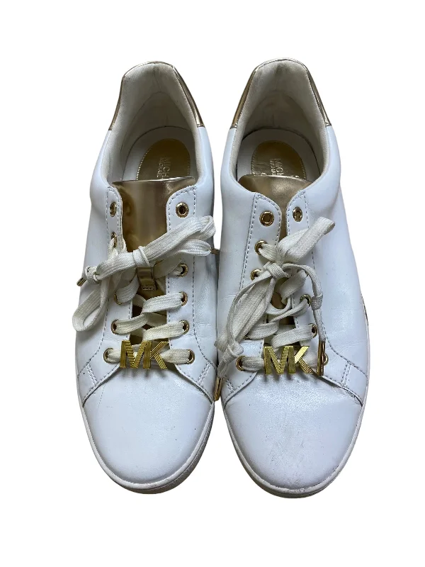 White Shoes Sneakers Michael By Michael Kors, Size 10 Tassel Driving Shoe Look 