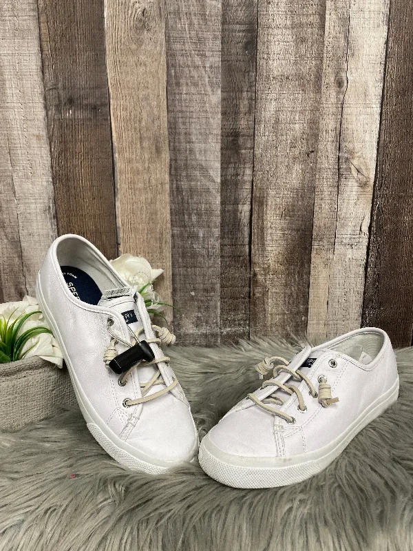 White Shoes Sneakers Sperry, Size 10 Hip - Hop Sneaker Style  