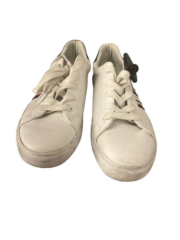 White Shoes Sneakers Tommy Hilfiger, Size 8.5 Combat - Inspired Military Boot Look  