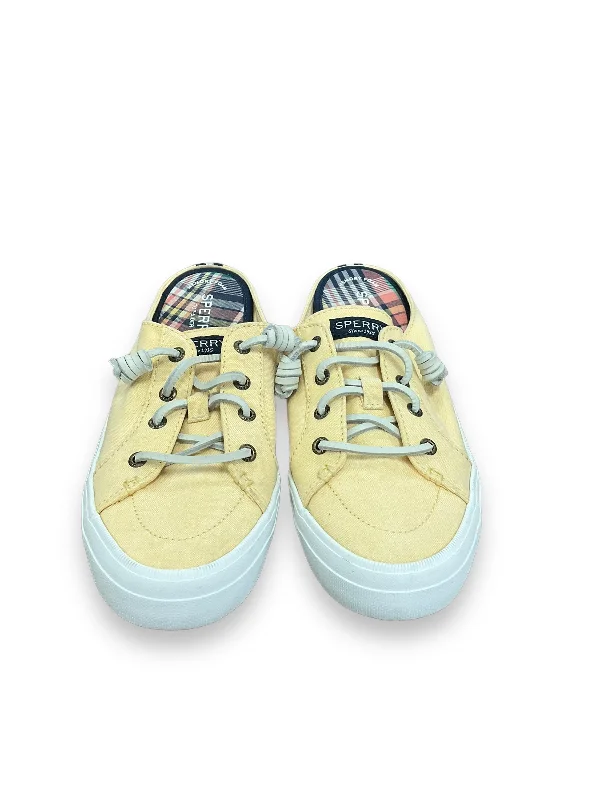 Yellow Shoes Sneakers Sperry, Size 7.5 Paisley Print Shoe Design  