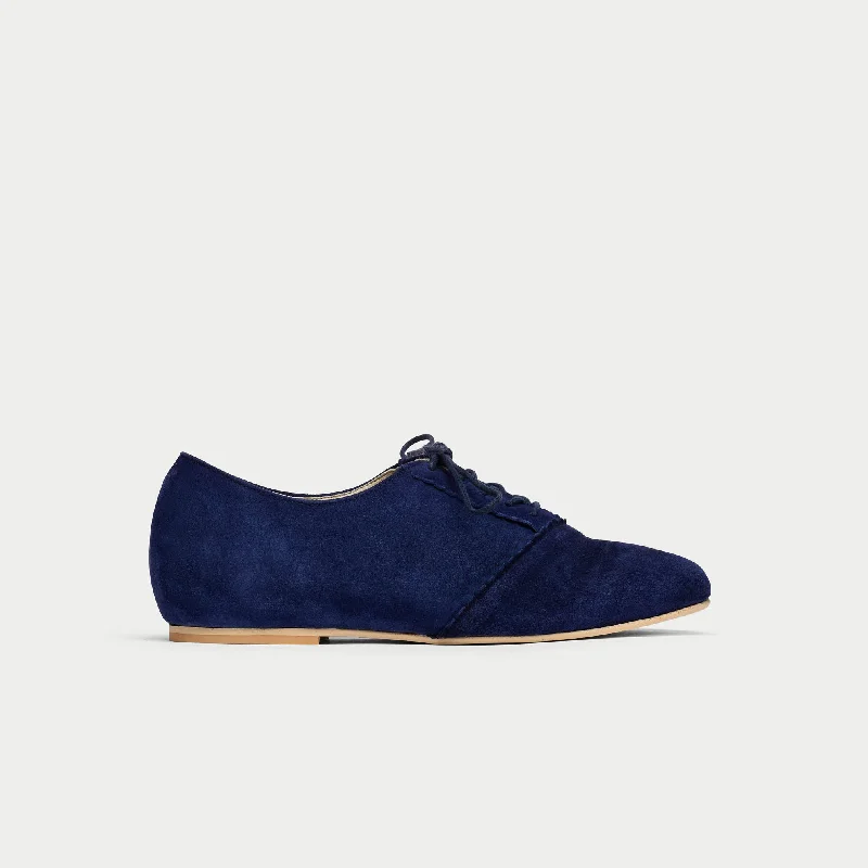 Aster - Navy Suede British Gentleman Oxford Style  