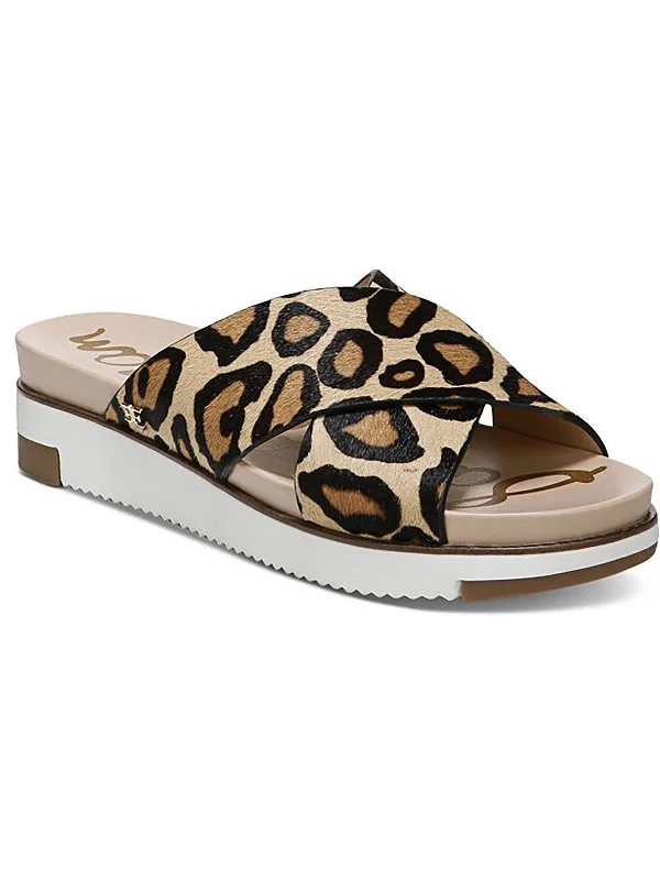 Audrea Womens Lamb Fur Slip On Slide Sandals Suede Desert Boot 