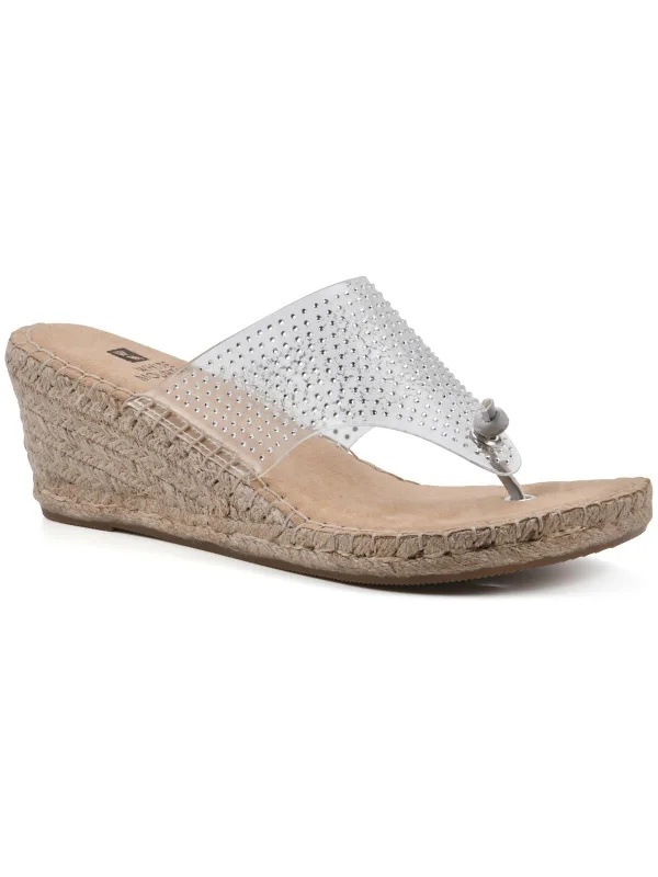 Beach VC Womens Wedges Thong Wedge Sandals Zip - Up Boot Style  