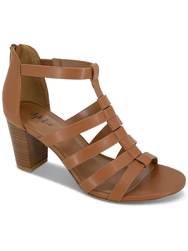 Beahh Womens Faux Leather Strappy Heels Ankle - High Military Boot Style  