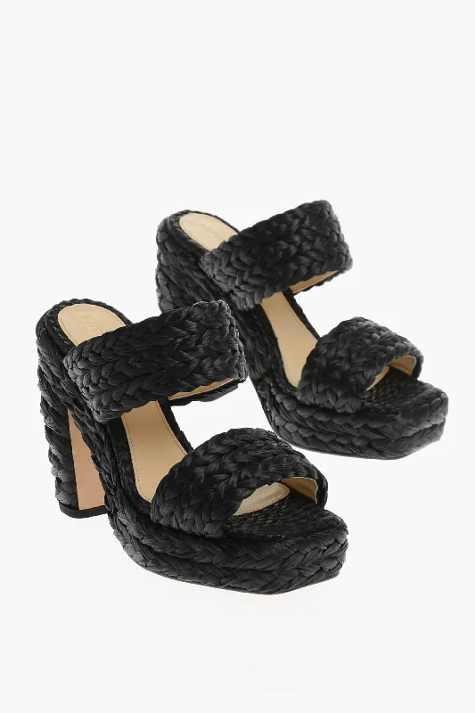 Bottega Veneta Braided Raffia Sandals 12 Cm Aesthetic  
