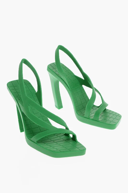 Bottega Veneta Rubber Jimbo Sandals Heel 11 Cm Hip - Hop Sneaker Style  