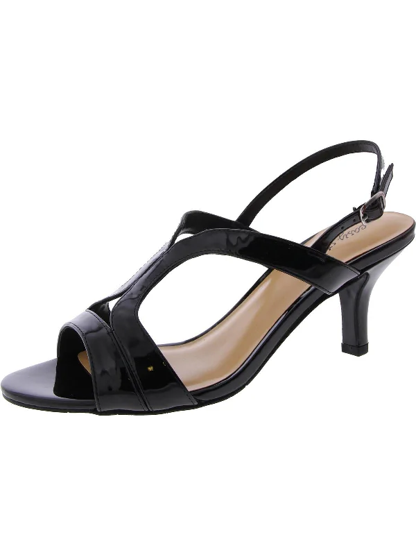 Bree Womens Patent Leather Slingback Ankle Strap Cowboy Boot Western Style  