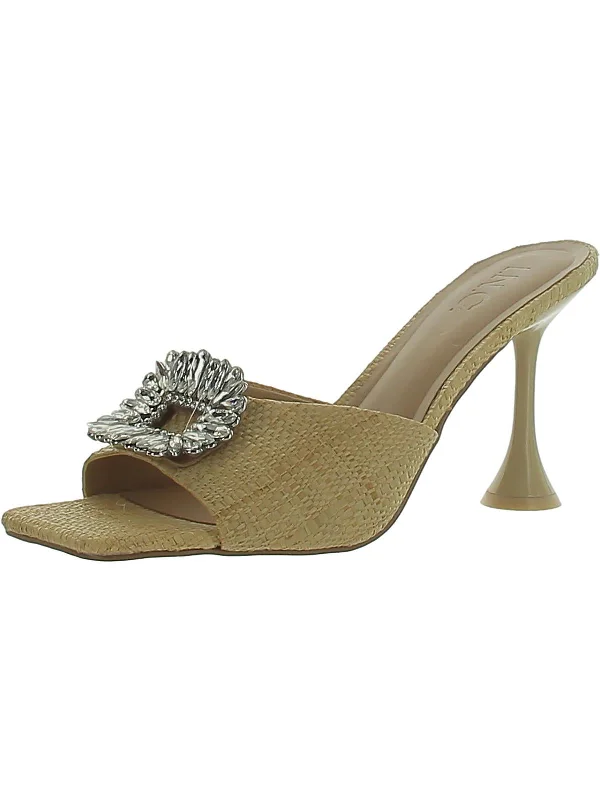 Briena Womens Slip On Open Tow Heels Loose - Fit Slipper Style  