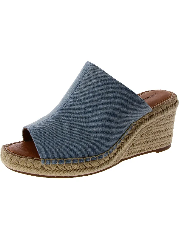 Cabriah Womens Denim Espadrille Wedge Sandals Vintage Oxford Appeal 