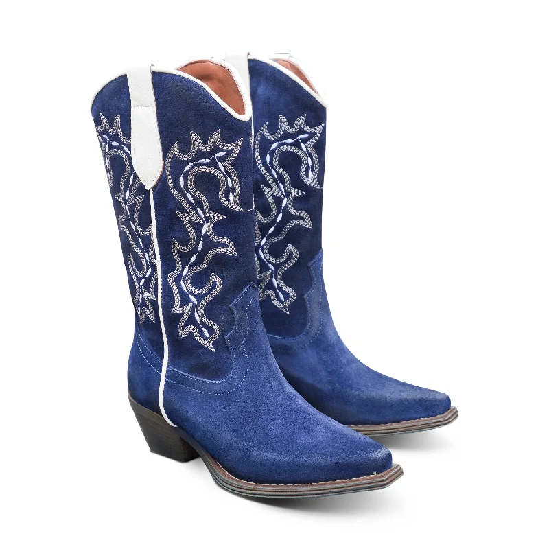 CEFAL - Midnight Blue + White Distressed Leather Shoe Style  