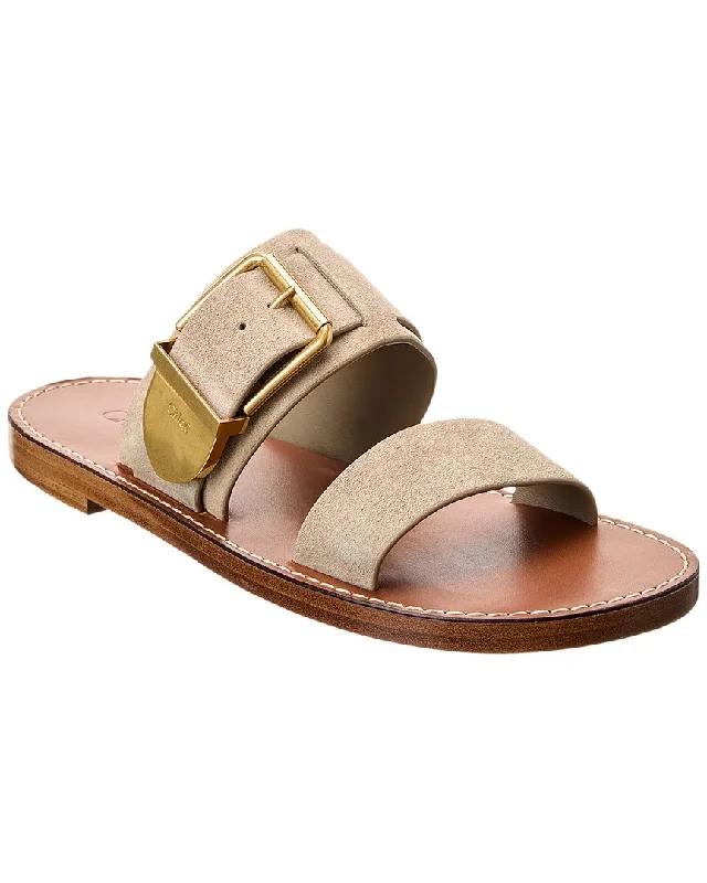 Chloé Rebecca Double Strap Suede Sandal Patchwork Shoe Aesthetic  