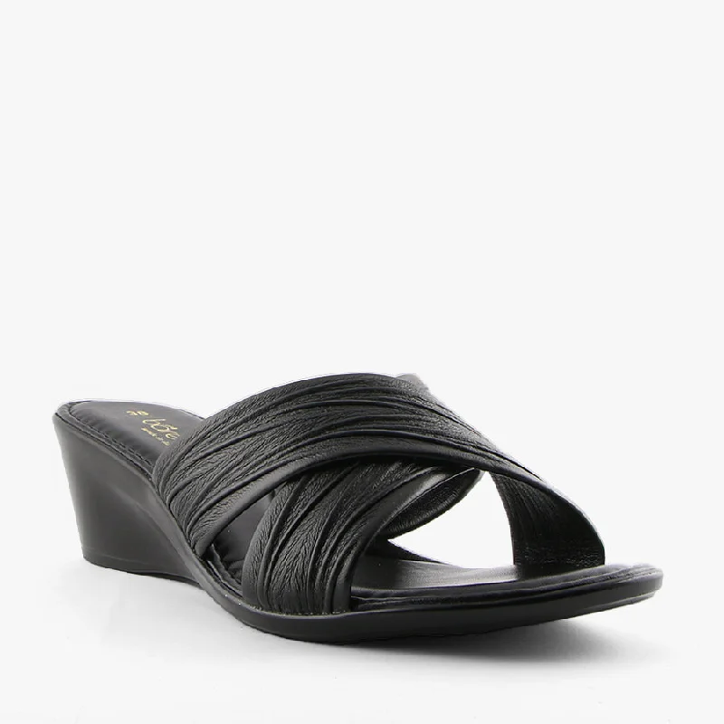 COMO BLACK Distressed Leather Shoe Style  