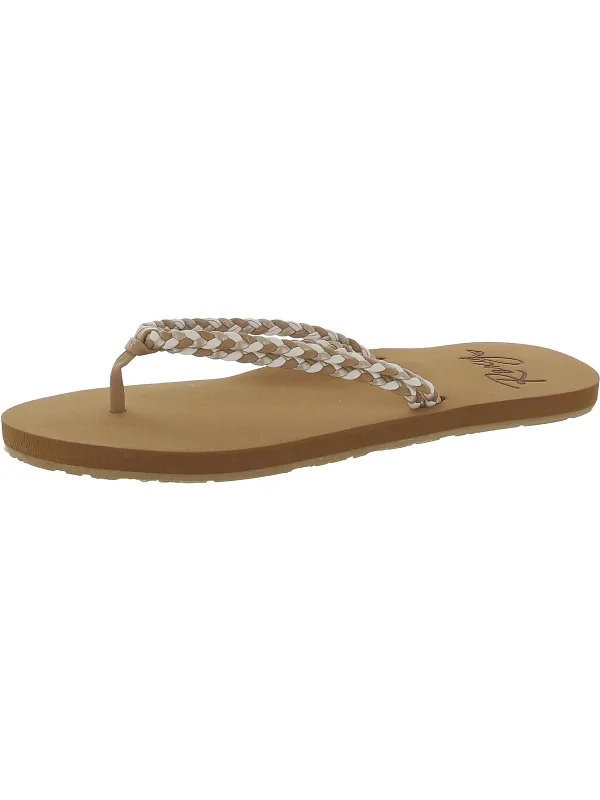Costas Womens Flat Round Toe Flip-Flops Ivy League Loafer Look 