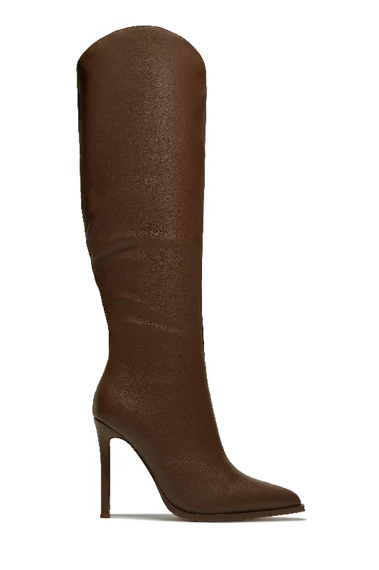 Dakota High Heel Boots - Brown Desert Boot Utility Style  