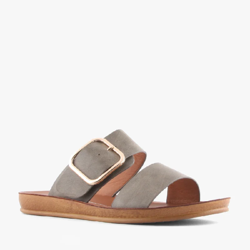 DOTI KHAKI Strap - Up Sandal Resort Style  