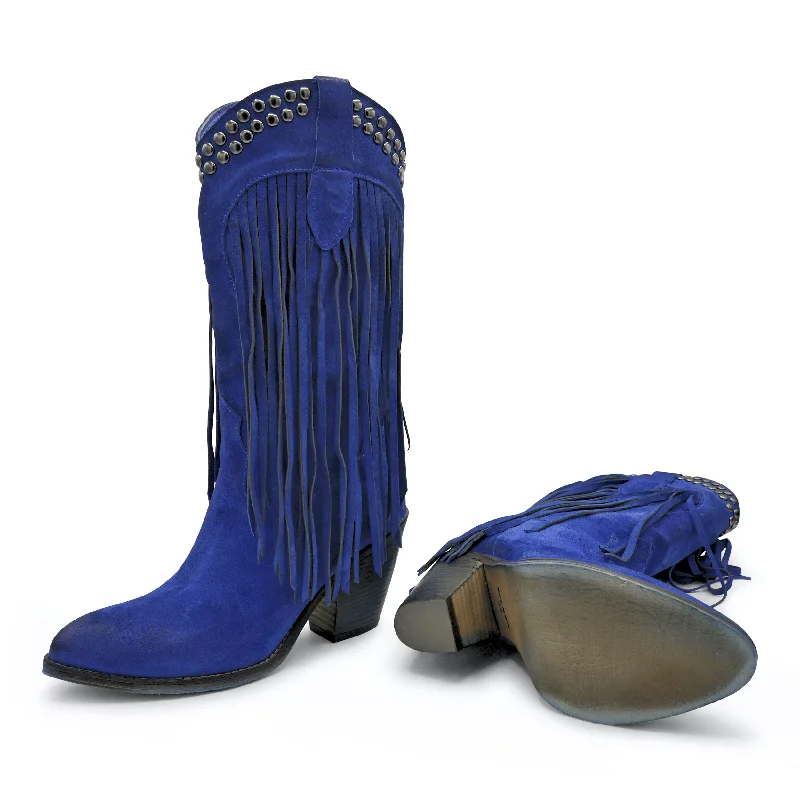 FLOR09 - Electro Blue Fringe Hip - Hop Sneaker Style  