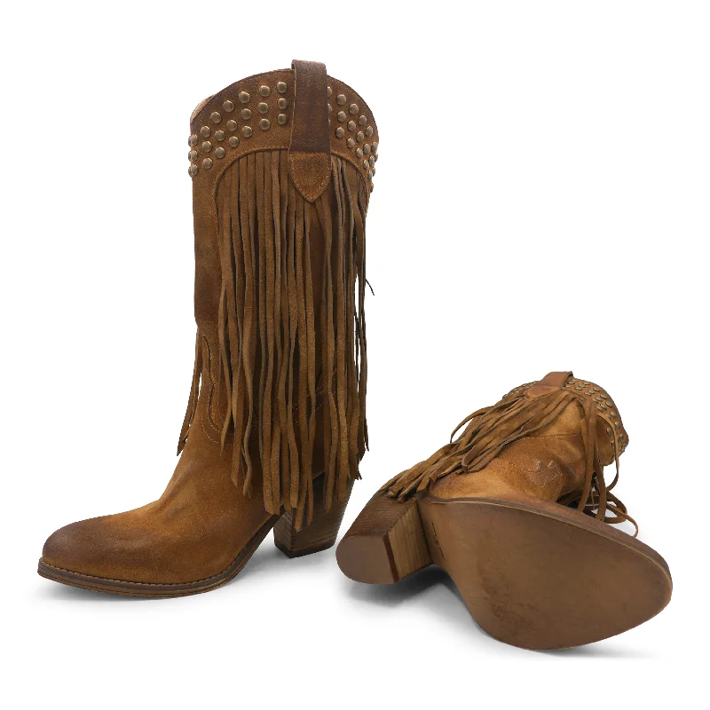 FLOR09 - Terra Side Fringe Metallic Trim Shoe Design  