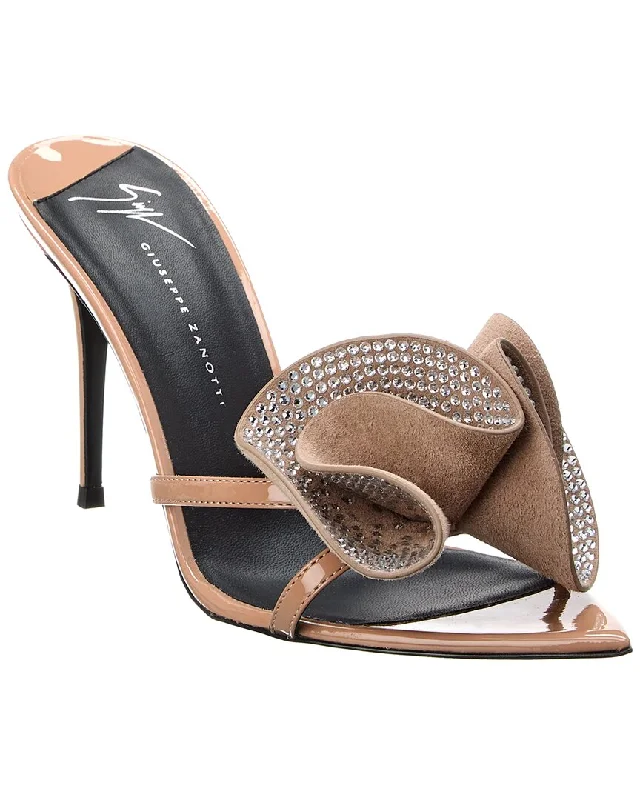 Giuseppe Zanotti Intrigo 90 Vinyl Sandal Distressed Leather Shoe Style  