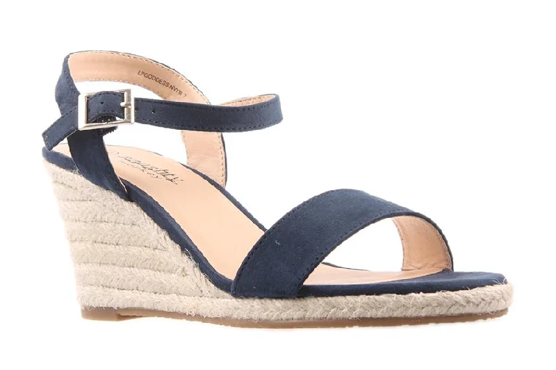 GODDESS NAVY SUEDE Monochromatic Shoe Look  