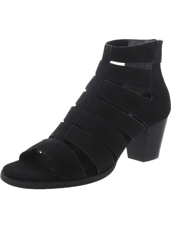 Harlow Womens Suede Open Toe Block Heel Buckle -